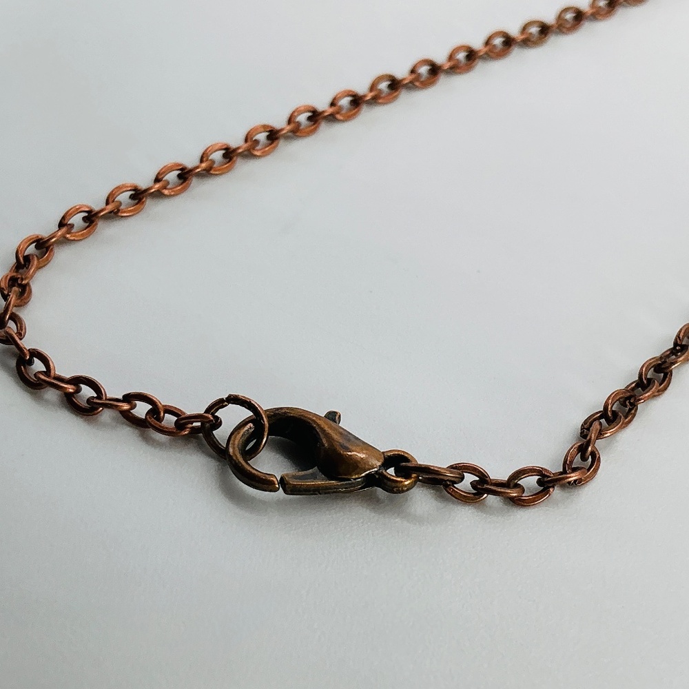 Copper Necklace Quartz Crystal Gem Stone Handmade Jewelry Pendant 20” Chain - Picture 9 of 12